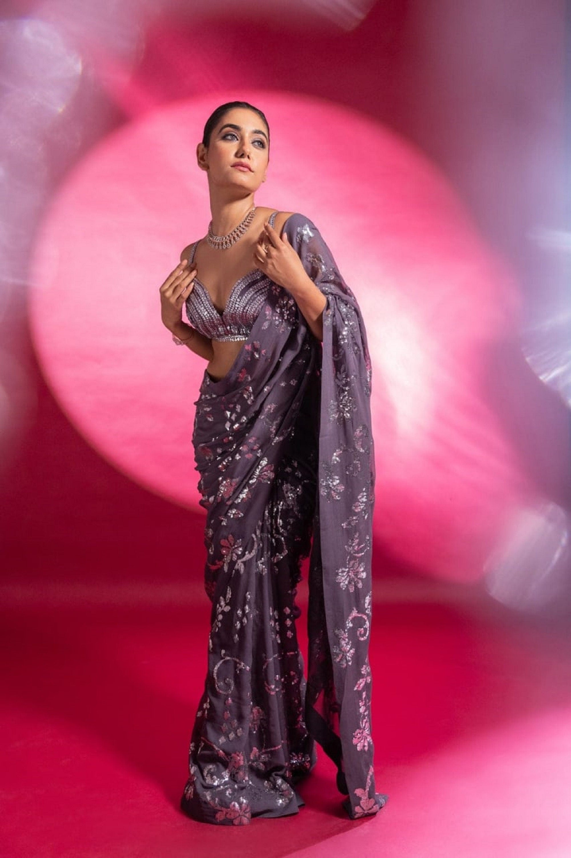 Designer Manish Malhotra Style wear Georgette Sequence Saree Party wea –  azrakhkurtis